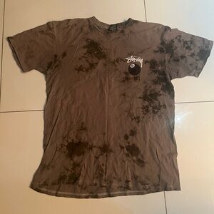 Stussy 8 ball Charcoal Tie-Dye Men's Shirt Sz. Large